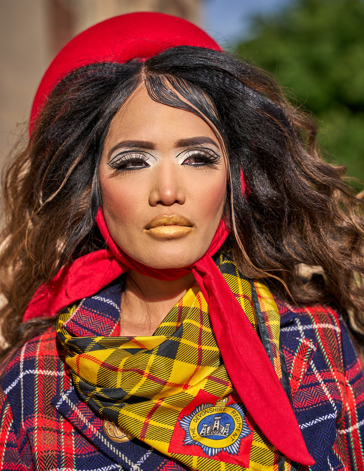 Red beret styled closeup