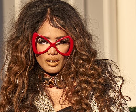 Retro inspired red frames closeup