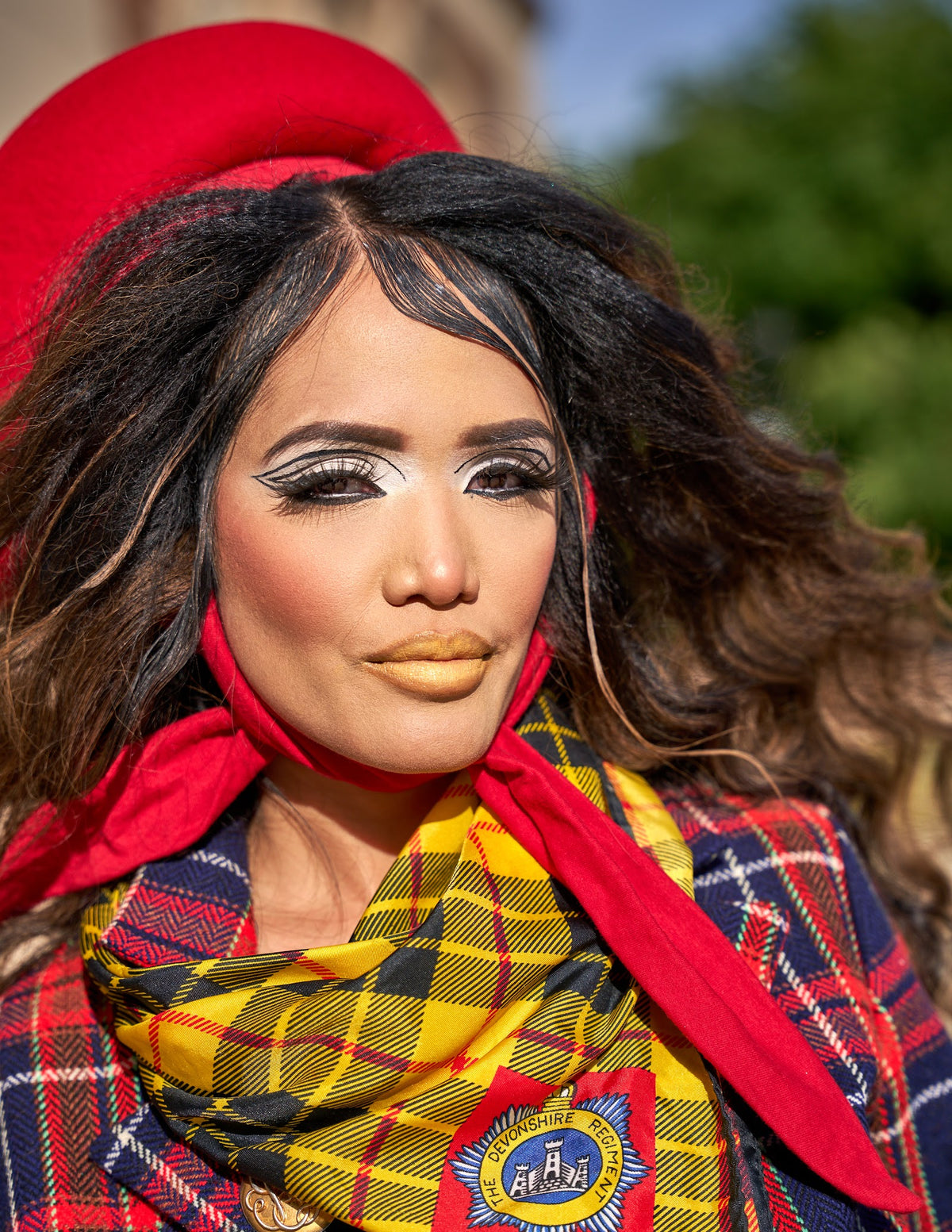 Red beret styled closeup
