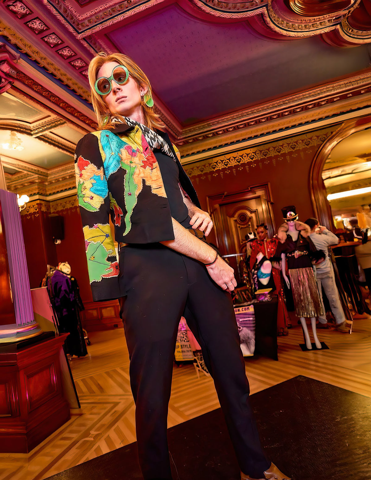 World Traveler Map Print Cropped Jacket